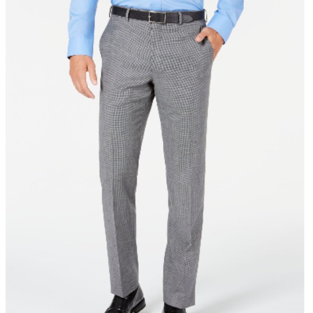 RALPH LAUREN Men's Black/White Hound's-tooth Pants